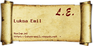 Luksa Emil névjegykártya